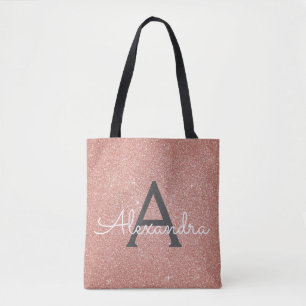Rosa Roségold Glanz Elegante Monogrammtasche Tasche