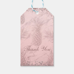 Rosa Roségold Glitter-Ananas Tropisches Geschenkte Geschenkanhänger