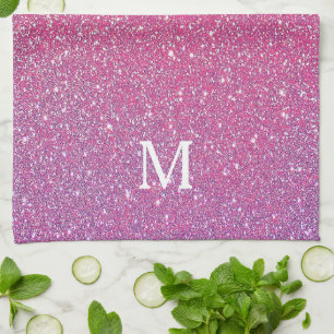 Rosa Roségold Glitter Funkelnde Süße Mädchen Ombre Geschirrtuch