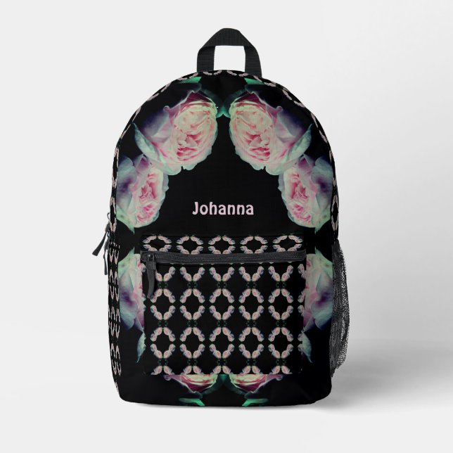 Rosa Rosen Abstrakt Personalisiert Bedruckter Rucksack (Vorderseite)