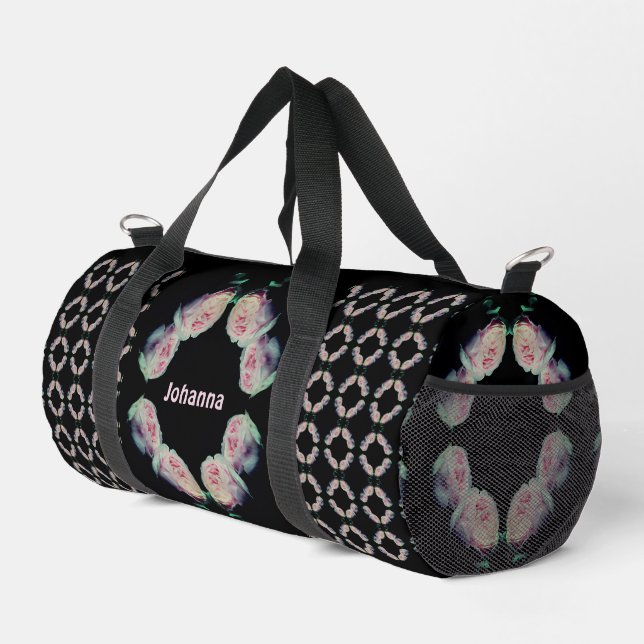 Rosa Rosen Abstrakt Personalisiert Duffle Bag (Rechte Ecke)