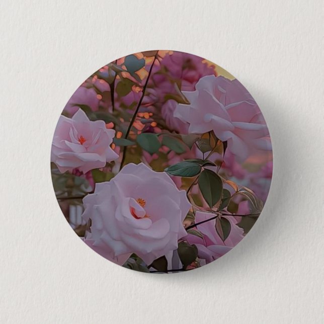 Rosa Rosen-Accessoires Button (Vorderseite)