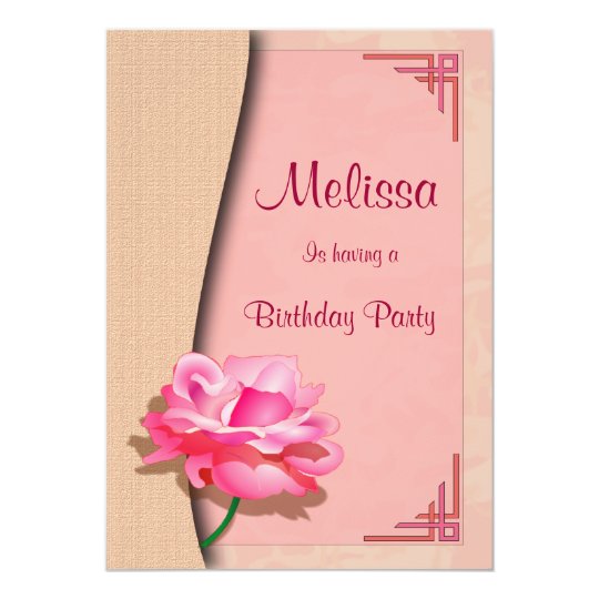 Alles Gute Zum Geburtstag Mit Rosa Rose Auf Weidenkorb