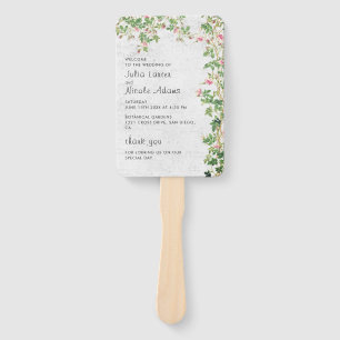 Rosa Rosen-Alte-Wand-Vintage-Stil-Tagebuch-Hochzei Fächer