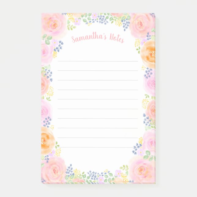 Rosa Rosen Aquädukt Niedliche Rose Garten: Post-it Klebezettel (Vorderseite)