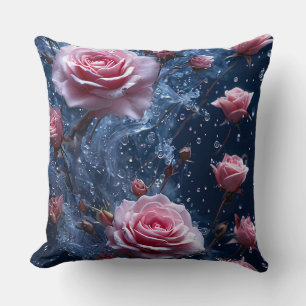 Rosa Rosen, Aquarell Kissen