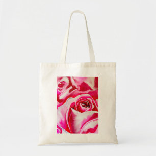 Rosa Rosen Aquarellkunst Tragetasche