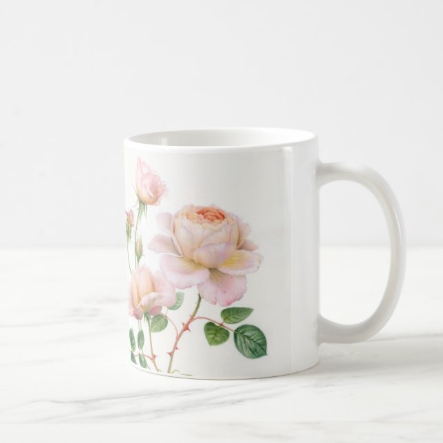 Rosa Rosen auf Tasse (Rechts)