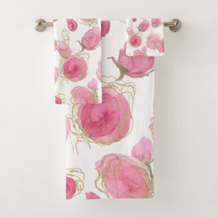 Rosa Rosen Badhandtuch Set