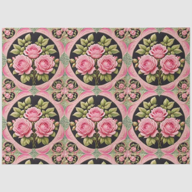 Rosa Rosen Beliebte schöne Sammlung Seidenpapier (Vorderseite)