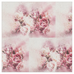 Rosa Rosen Blumen-Aquarell-Nähmuster-Stoff Stoff