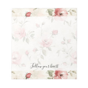 Rosa Rosen Blumen  Notizblock