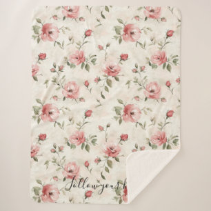 Rosa Rosen Blumen  Sherpadecke