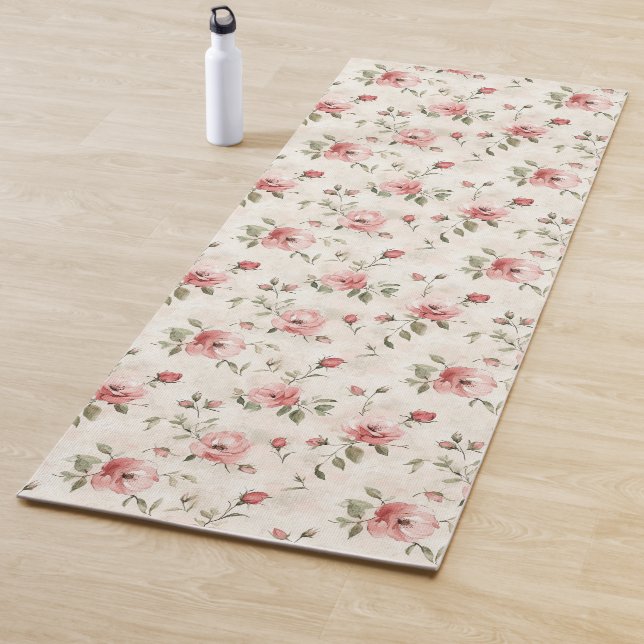 Rosa Rosen Blumen  Yogamatte (Beispiel)