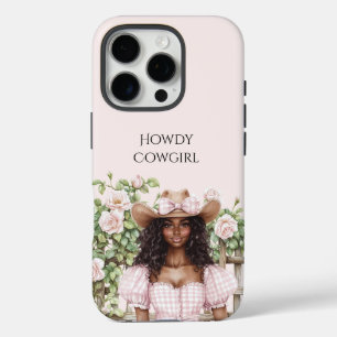 Rosa Rosen Blumen Zaun Cowgirl iPhone 16 Pro Hülle