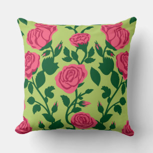 Rosa Rosen-Blumenmuster Kissen