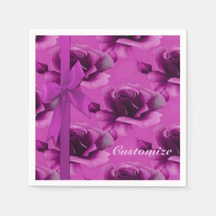 Rosa Rosen-Blumenmuster-Servietten Serviette