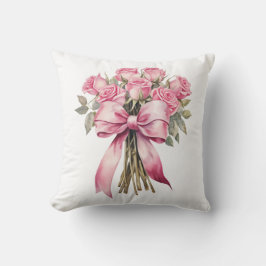 Rosa Rosen Bouquet – Elegantes florales Wohndekor Kissen