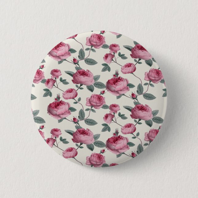 Rosa Rosen Button (Vorderseite)