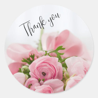 Rosa Rosen danke Aufkleber