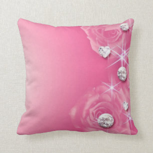 Rosa Rosen-Diamantenthrow-Kissen Kissen