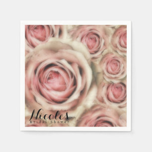 Rosa Rosen Elegante Bridal Shower Florale Party Serviette