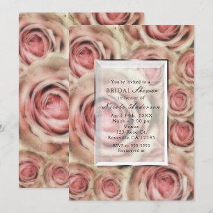 Rosa Rosen Elegante Hochzeits-Einladungen für jede Einladung