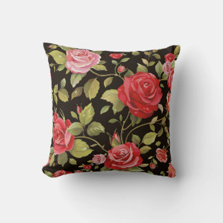 Rosa Rosen: elegantes Blumenmuster. Kissen