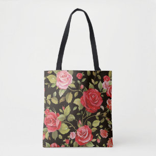 Rosa Rosen: elegantes Blumenmuster. Tasche