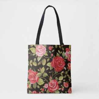 Rosa Rosen: elegantes Blumenmuster. Tasche