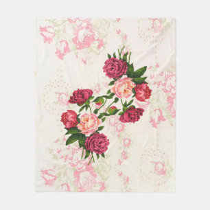 Rosa Rosen-Fleece-Decke Fleecedecke