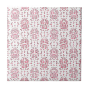Rosa Rosen Floral Damastmuster Fliese