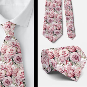 Rosa Rosen Florale Blumen Krawatte