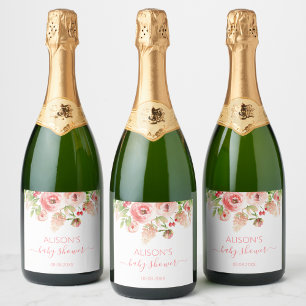 Rosa Rosen Florale Grünzeug Mädchen Baby Shower