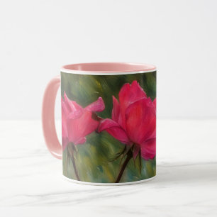 Rosa Rosen Florale Kunst Blumen Tasse