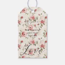 Rosa Rosen Florale Liebe Brautparty Geschenkanhänger