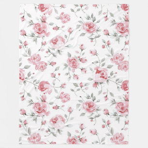 Rosa Rosen Florales Brautbad Fleecedecke