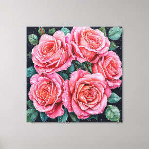 🌸 Rosa Rosen Für Home Dekor 🌸 Leinwanddruck