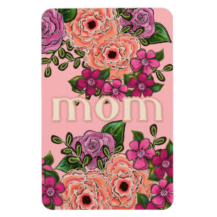 Rosa Rosen für Mama Flexibles Foto Magnet