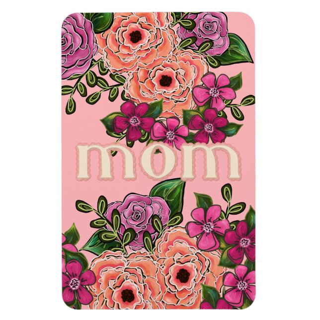 Rosa Rosen für Mama Flexibles Foto Magnet (Vertikal)
