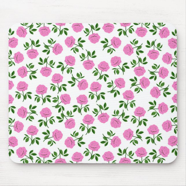 Rosa Rosen-Garten Mousepad (Vorne)