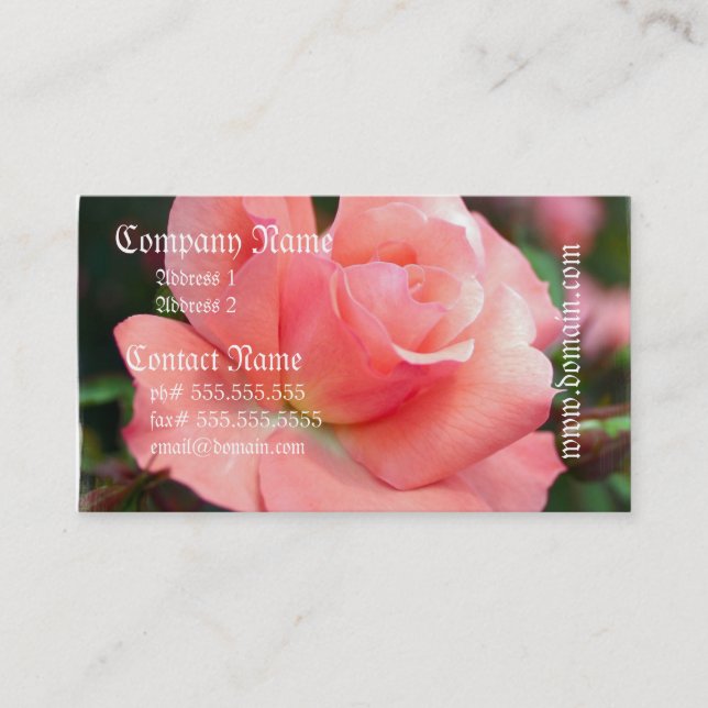 Rosa Rosen-Geschäfts-Karte Visitenkarte (Vorderseite)