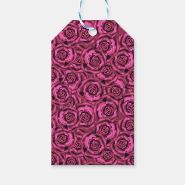 Rosa Rosen. Geschenkanhänger (Vorderseite)