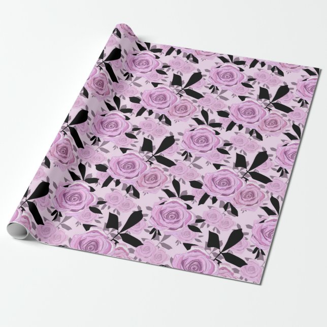 Rosa Rosen Geschenkpapier (Ungerollt)