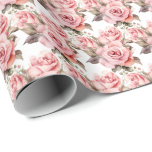 Rosa Rosen  Geschenkpapier