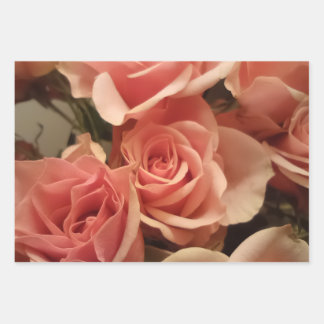 Rosa Rosen Geschenkpapier Set