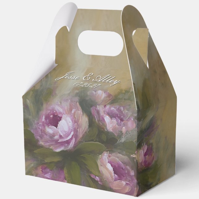 Rosa Rosen Geschenkschachtel (Vorderseite)