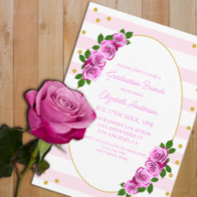 Rosa Rosen gestreifter Abschlussbrunch