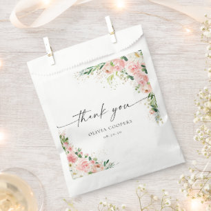 Rosa Rosen-Gold-Babyshower-Geschenktüte Geschenktütchen