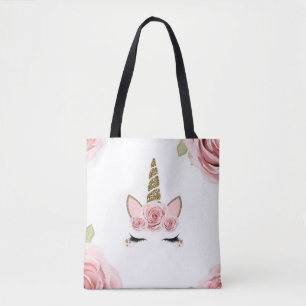 Rosa Rosen Gold Glitter Einhorn Trendig Süß Tasche